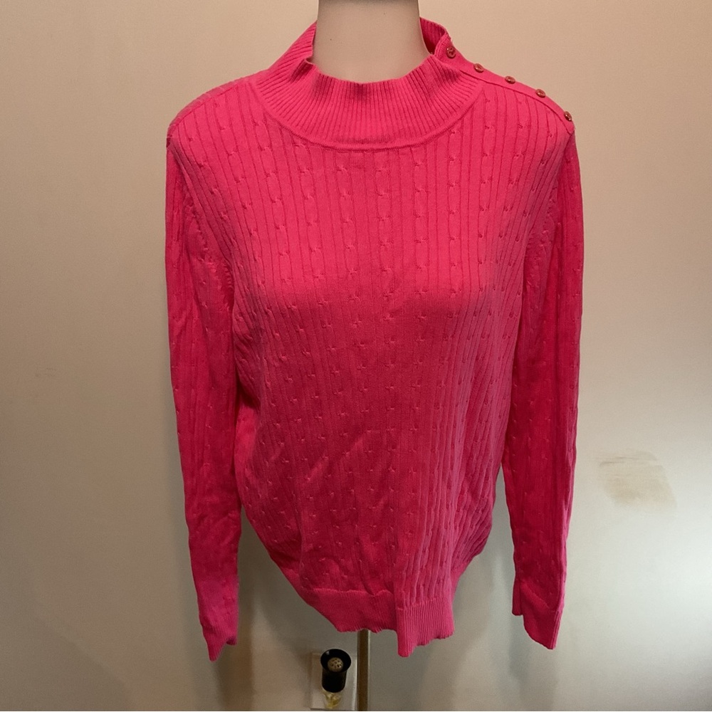 Kim Rogers Pink Cotton Sweater Size M
